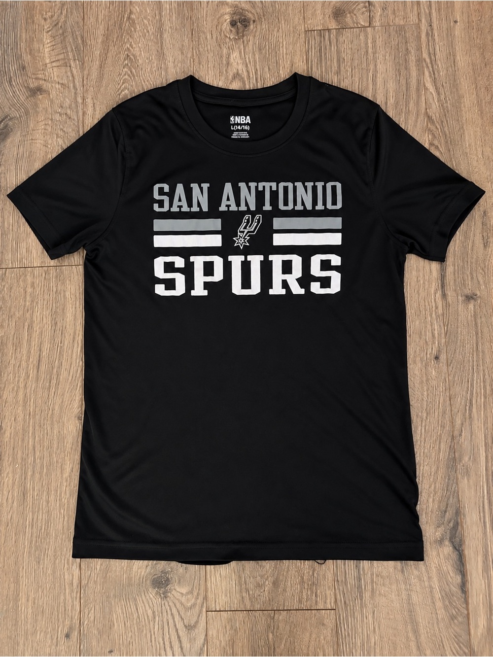 San Antonio Spurs NBA Youth L 14/16 Black T Shirt Basketball